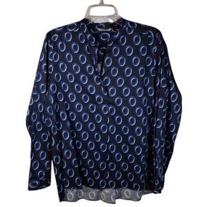 Caliban Essence Chic Concept 2 Tone Blue Women's Top LS Size 46 (10 USA Large)